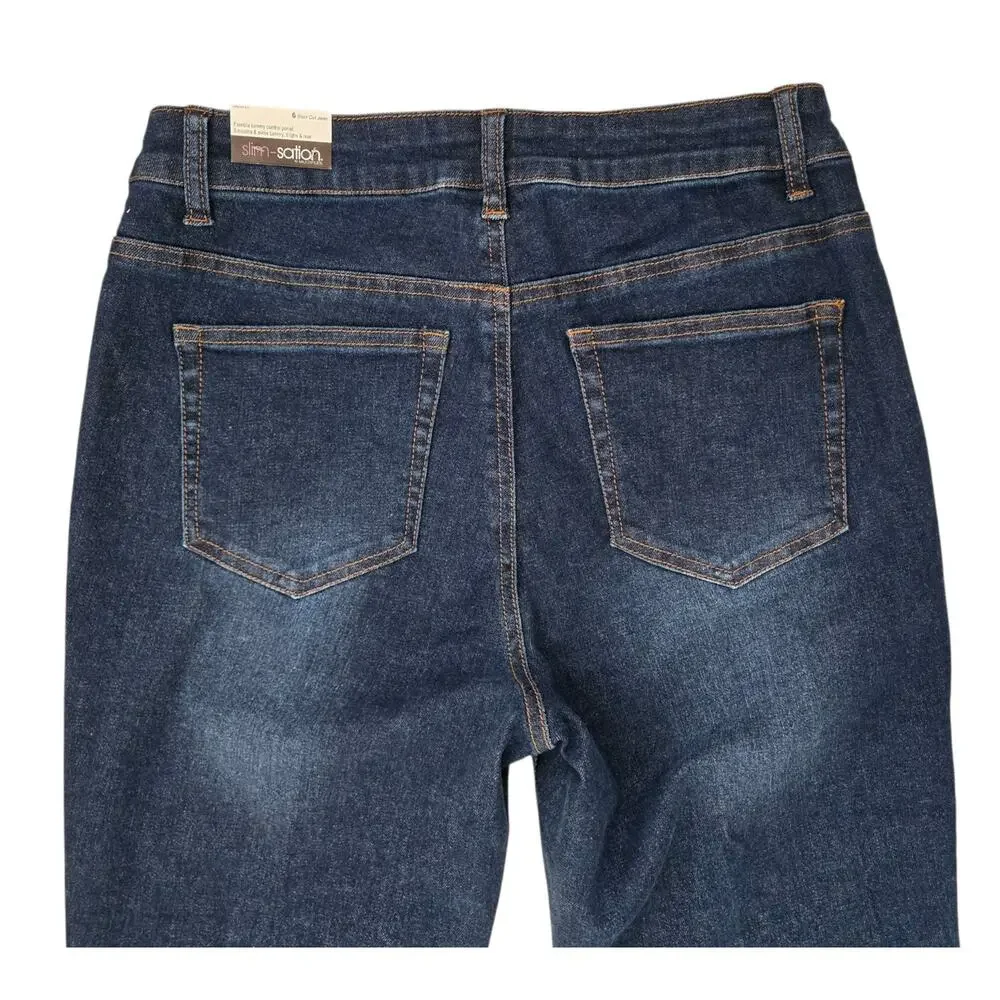 Multiples by Slim-sation Indigo Bootcut Control Panel Jeans‎ Released Hem Size 6